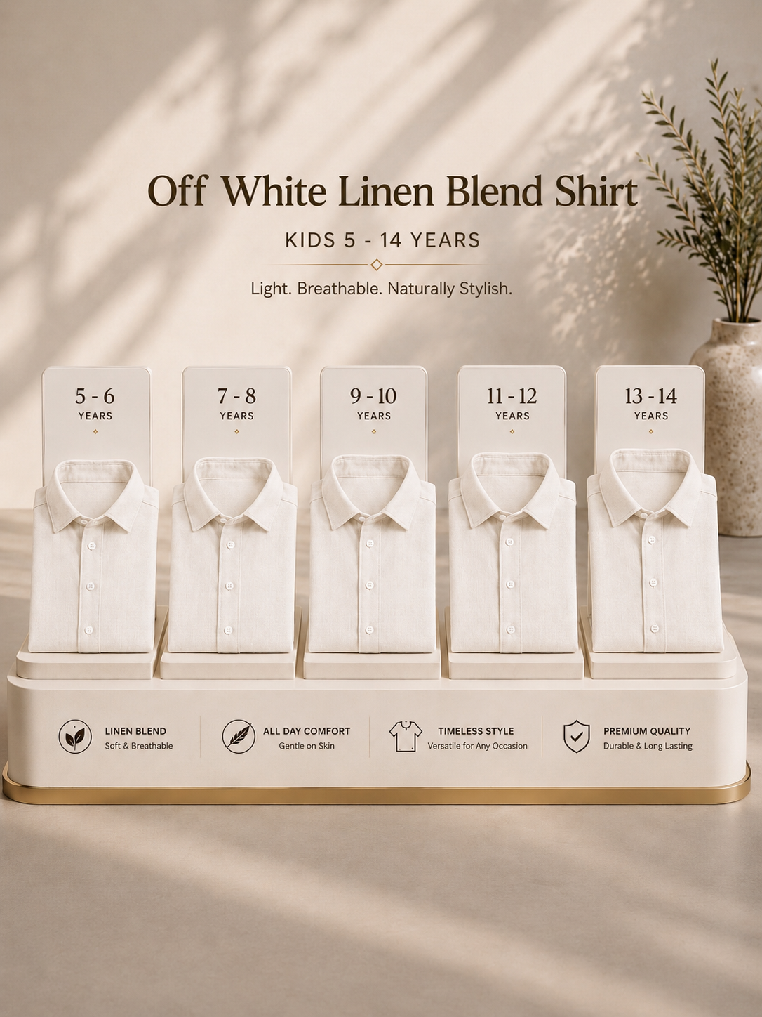 Premium Off White Shirt for Kids