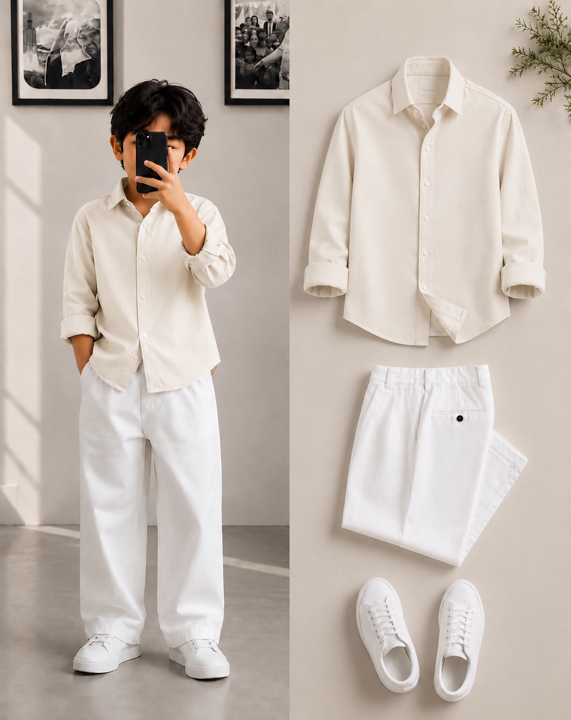 Premium Off White Shirt for Kids