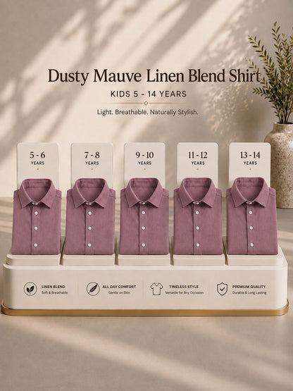 Dusty mauve linen blend shirt for kids size range