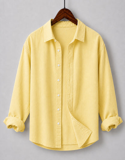 Light yellow linen blend shirt for kids