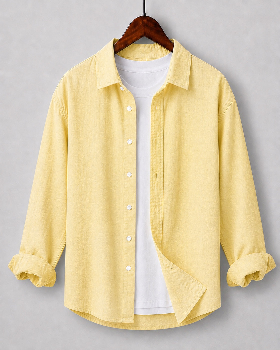 Light yellow linen blend shirt for kids