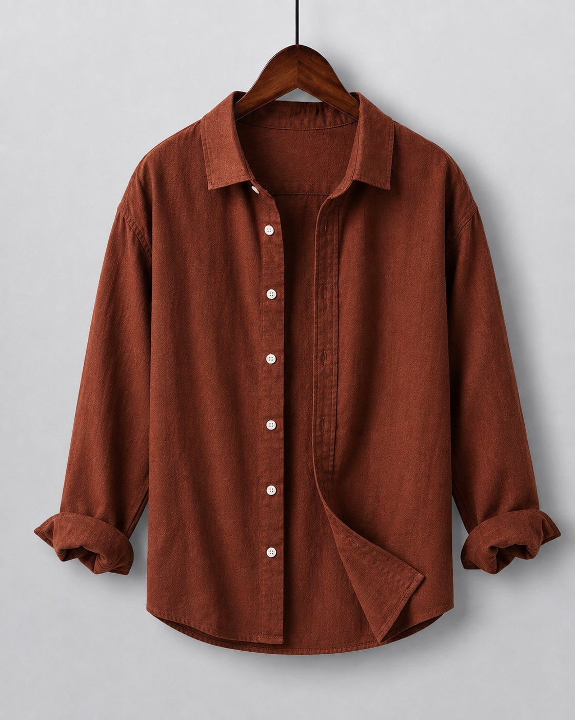 Terracotta linen blend shirt for kids